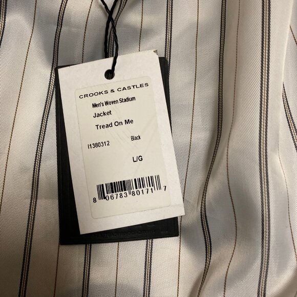 **RARE**Crooks & Castles Black Embroidered Stadium Jacket NWT Mens Large - Picture 7 of 7